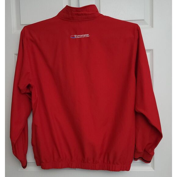 Dunbrooke Mens XL‎ Red 1/4 Zip 100% Polyester Style No 8069 Firestone Logo Back - Picture 3 of 15
